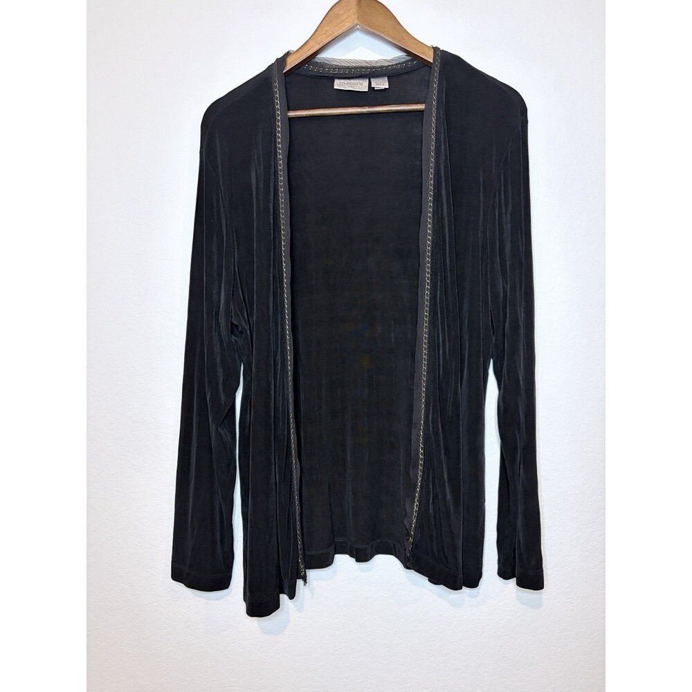Chico’s Black Chain Cardigan Sweater Women’s Size 2/Large